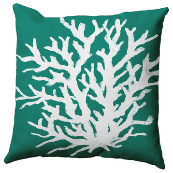 Big Seaweed Polyester Indoor Pillow, Kelly Green, 20"x20"