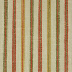 Terra cotta Hudson Yarn Dyed Striped Blackout Fabric - Upholstery Fabric