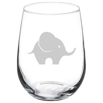 Wine Glass Goblet Baby Elephant, 17 Oz Stemless