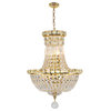 French Empire 6-Light Gold Finish Clear Crystal Chandelier