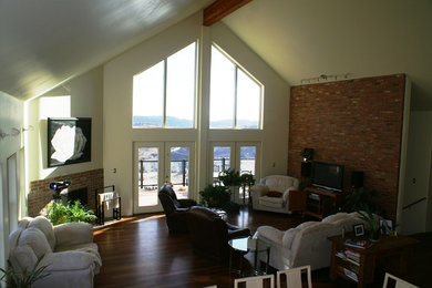 Trendy living room photo in Denver