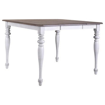 Gathering Table Antique White Finish w/ Weathered Pin