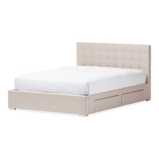 Rene Fabric 4 Drawer Storage Platform Bed Contemporary