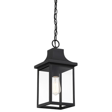 1-Light Outdoor Hanging Lantern, Black