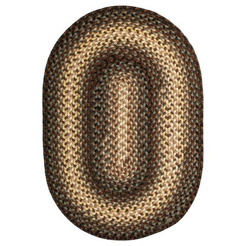 Homespice Driftwood Indoor/Outdoor Braided Rug, Brown, 1'8"x2'6", Oval