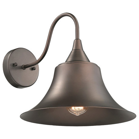 CHLOE Lighting IRONCLAD 1-Light Rubbed Bronze Wall Sconce 11.5"