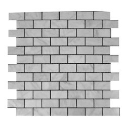 Carrara Marble Italian White Bianco Carrera 1x2 Mosaic Tile Polished - Home Accessories & Decor