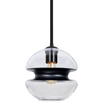 Besa Lighting - Besa Lighting 1TT-HULA8BK-EDIL-BK Hula 8 - 1 Light Stem Pendant - Canopy Included: Yes  Canopy DiHula 8 1 Light Stem  Black Clear/Black GlUL: Suitable for damp locations Energy Star Qualified: n/a ADA Certified: n/a  *Number of Lights: 1-*Wattage:60w Incandescent bulb(s) *Bulb Included:No *Bulb Type:Incandescent *Finish Type:Black
