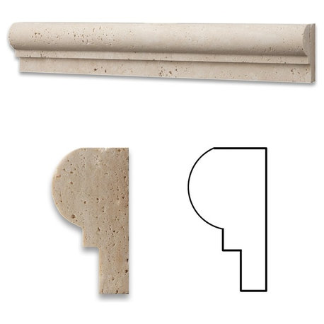 Ivory Travertine Honed OG-1 Chair Rail Molding Trim