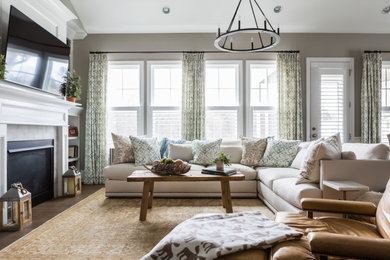 Family room - transitional family room idea in Raleigh