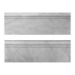Carrara Marble Italian White Bianco Carrera 5/8" Baseboard Molding Honed - Home Decor
