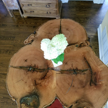 Hightop live edge oak slab table
