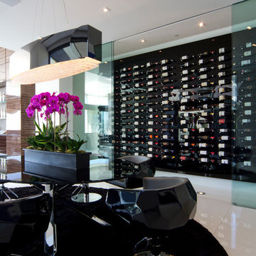 Stradella Project, Beverly Hills Glass Enclosed Wine Cellar