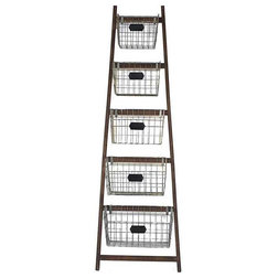 Farmhouse Baskets Hopper Wire Basket Ladder Shelves