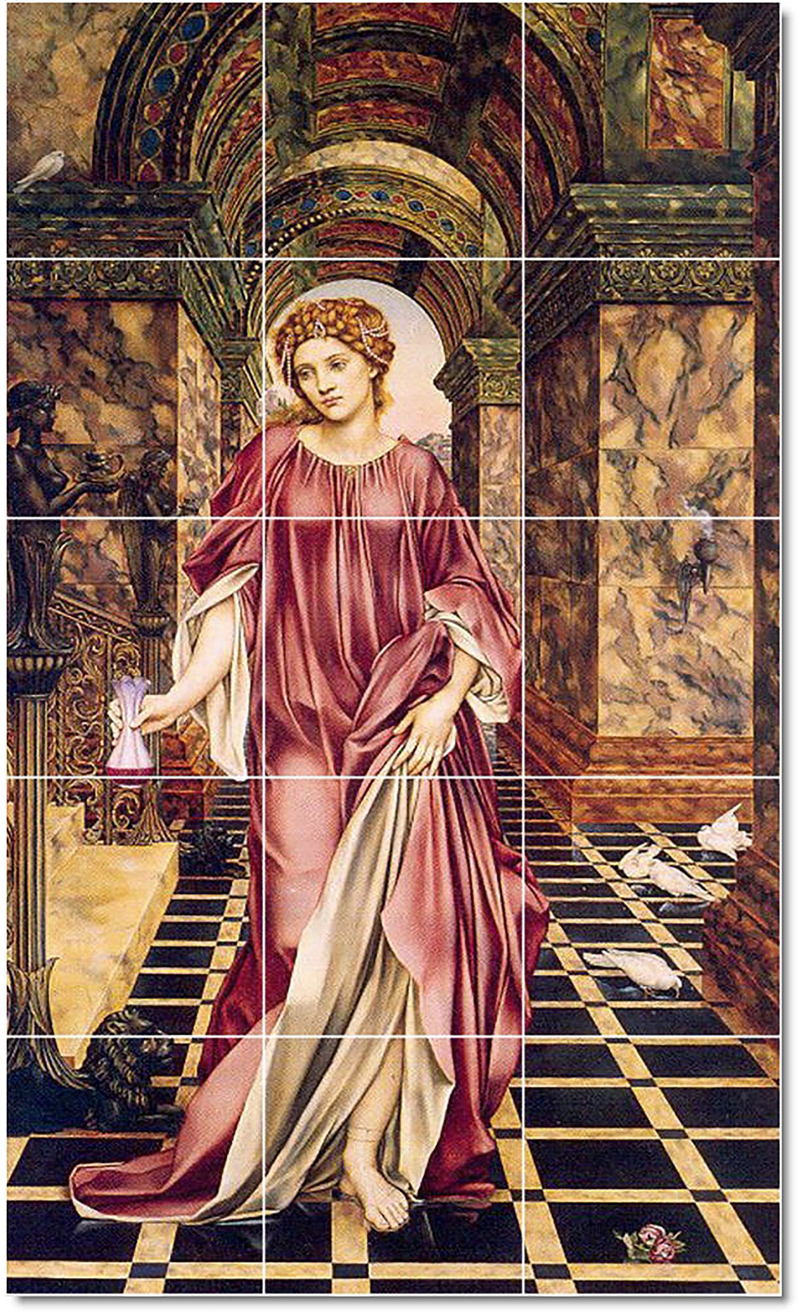Evelyn De Morgan Women Painting Ceramic Tile Mural #80, 18" Wide x 30 ...