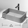 VIGO Windsor Modern Gray Concreto Stone Rectangular Fluted Vessel Sink