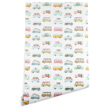 Deny Designs Dash and Ash Buses and Plants Wallpaper, Multi, 2'x4'