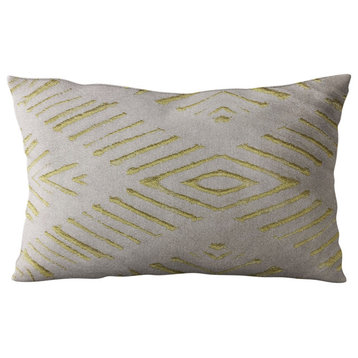 Plutus Yellow Hypno Abstract Luxury Throw Pillow, 16"x16"