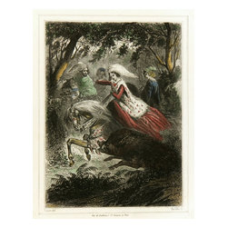 Consigned Vintage Saving Beauty, C. 1850, Engraving - Prints And Posters