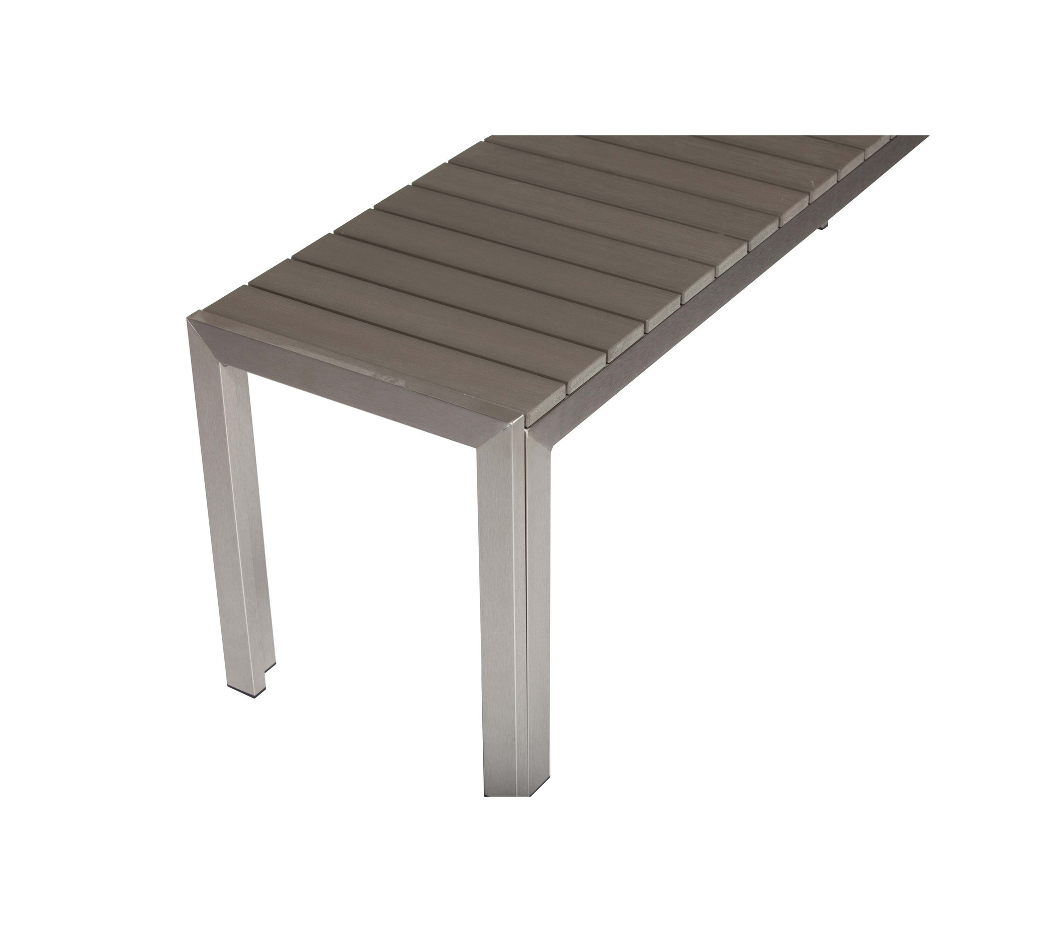 Benzara BM287726 Outdoor Bench, Gray Aluminum Frame, Plank Style Seat ...