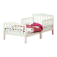 Contemporary Solid Wood Transition Toddler Bed, White