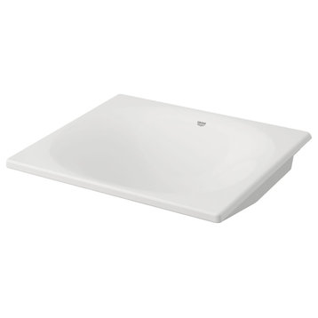 Grohe 39 660 Eurocube Undermount or Drop In 21" Bathroom Sink - Alpine White