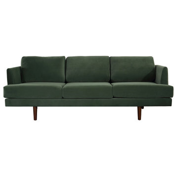 Minae Modern Contemporary Velvet Sofa, Green