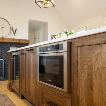 Simsbury Transitional Kitchen with Hickory Island