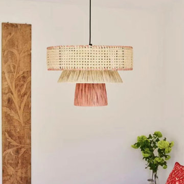 Hand Woven Rattan Pendant Lamp Project | Dining/Bedroom | France