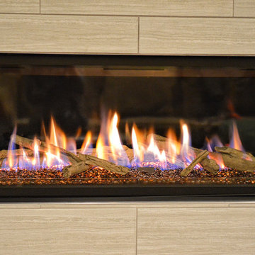 Contemporary linear fireplace