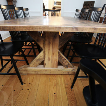 Sawbuck Tables made from 100% reclaimed wood