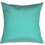 Pillow Decor Ltd. - Pillow Decor - Sunbrella Solid Color Outdoor Pillow, Aruba Turquoise, 20" X 20" - These pillows are made with renowned Sunbrella outdoor fabric. Adds a lush touch to your outdoor decor. Mix and match with other pillows in this series, fantastic stripes & solids in fresh, happy colors! *Pillow dimensions always refer to the pillow cover's width and length while lying flat unstuffed and are rounded up to the nearest whole inch.