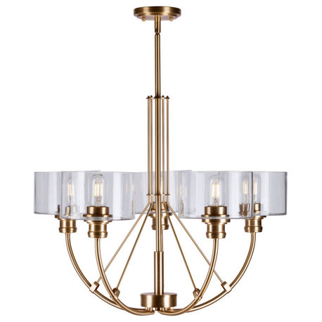 5-Light Chandelier, Soft Gold