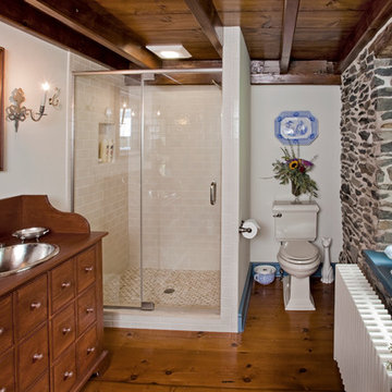 Inside the farmhouse guest bathroom