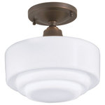 Norwell Lighting - Norwell Lighting 5361F-OB-ST Schoolhouse - One Light Flush Mount - Mounting Direction: Down  ShadeSchoolhouse One Ligh Choose Your Option *UL Approved: YES Energy Star Qualified: n/a ADA Certified: n/a  *Number of Lights: Lamp: 1-*Wattage:100w Edison bulb(s) *Bulb Included:No *Bulb Type:Edison *Finish Type:Brush Nickel