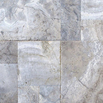 Silver Travertine Honed Unfilled Tumbled Paver, Sample