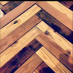 Herringbone Style Headboard / Platform Bed - Beds