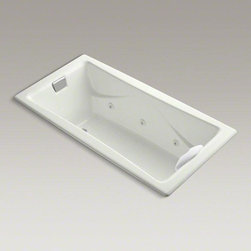 KOHLER White Tea-for-two&reg; 72" X 36" Drop-in Whirlpool Bath With Reversible Drain - Bathtubs