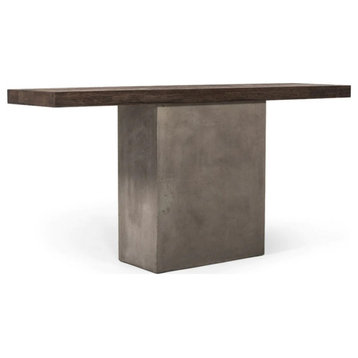Kian Modern Oak and Concrete Console Table