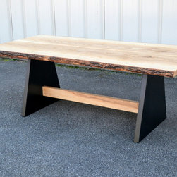 Live Edge Ash Table with Modern Style Base - Products