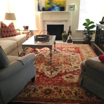 Serapi oriental rug refreshes with elements of geometry and jewel tones...
