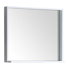Allier 30" White Mirror With Shelf