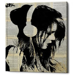 Epic Graffiti - Epic Graffiti "Melodies Solace" by Loui Jover, Giclee Canvas Wall Art, 16"x18" - "Melodies Solace" by Loui Jover. Australian artist, Loui Jover, has been making art since childhood and never stopped. His series of ink on vintage book pages has been his go-to; which creates depth and offers a back story for each of his subjects. A perfect addition for any home that needs a chic conversational piece.