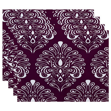 Veranda, Geometric Print Placemat, Purple