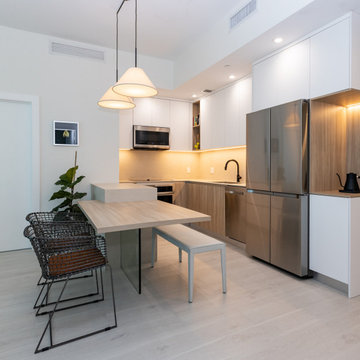 Modern Minimalism: Stylish Kitchen with Warm Accents in Miami