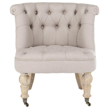 Petite Tufted Chair, Taupe