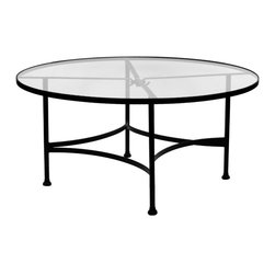 Classico 54"Rd. Round Glass Top Dining Table - Outdoor Dining Tables