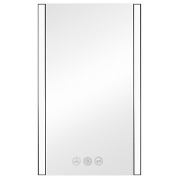 LED Antifog Bathroom Mirror, Dimmer, Adjustable Color, Chrome, 20x32