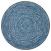 Safavieh Ikat Collection IKT633 Rug, Dark Blue/Multi, 6' Round
