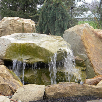 Patio Water Feature and Fireplace